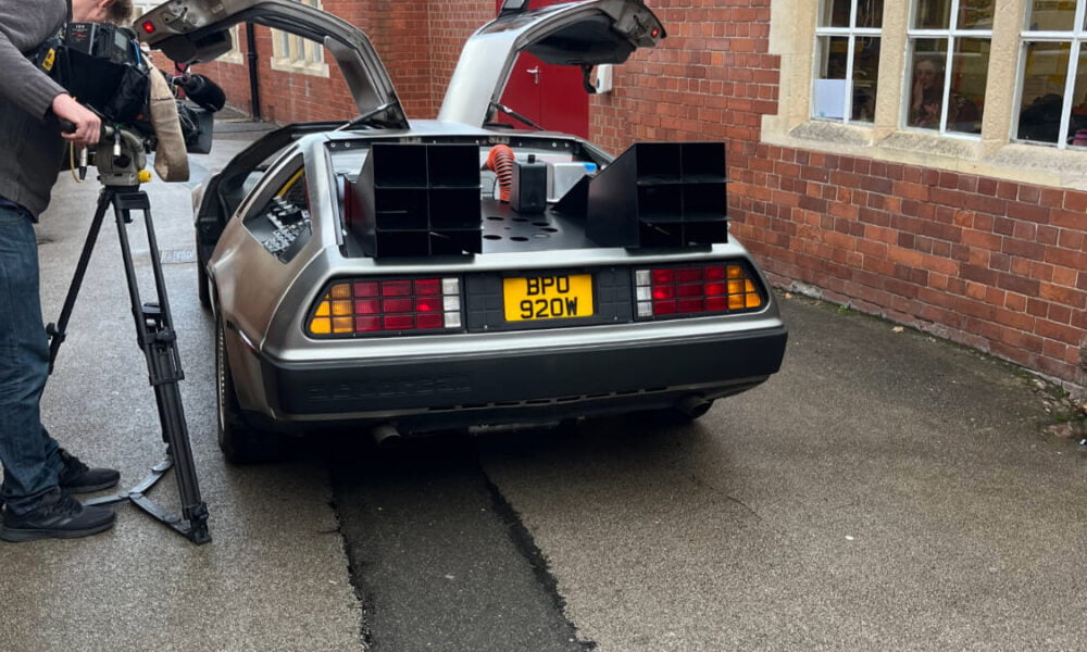 Bablake School DeLorean car fabrication project BBC News Filming