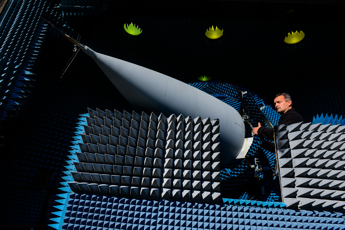 Radar testing at Aerospace manufacturing facility